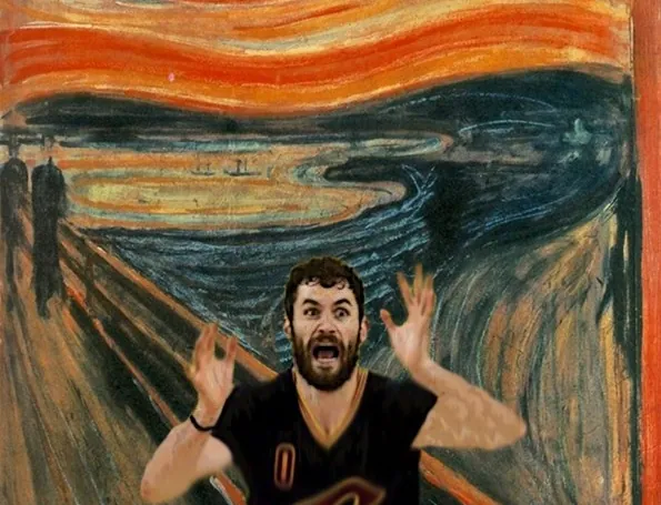 The Scream painting
with a young man instead