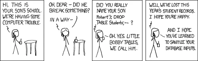 XKCD comic about SQL