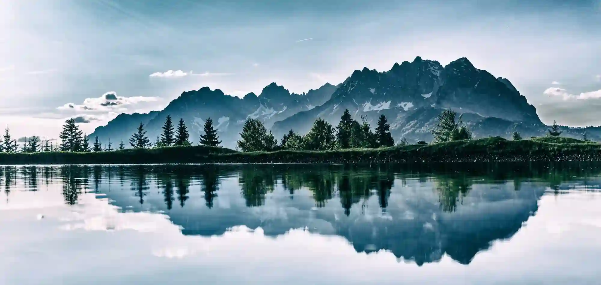 Picture of a mountain reflected in a
lake